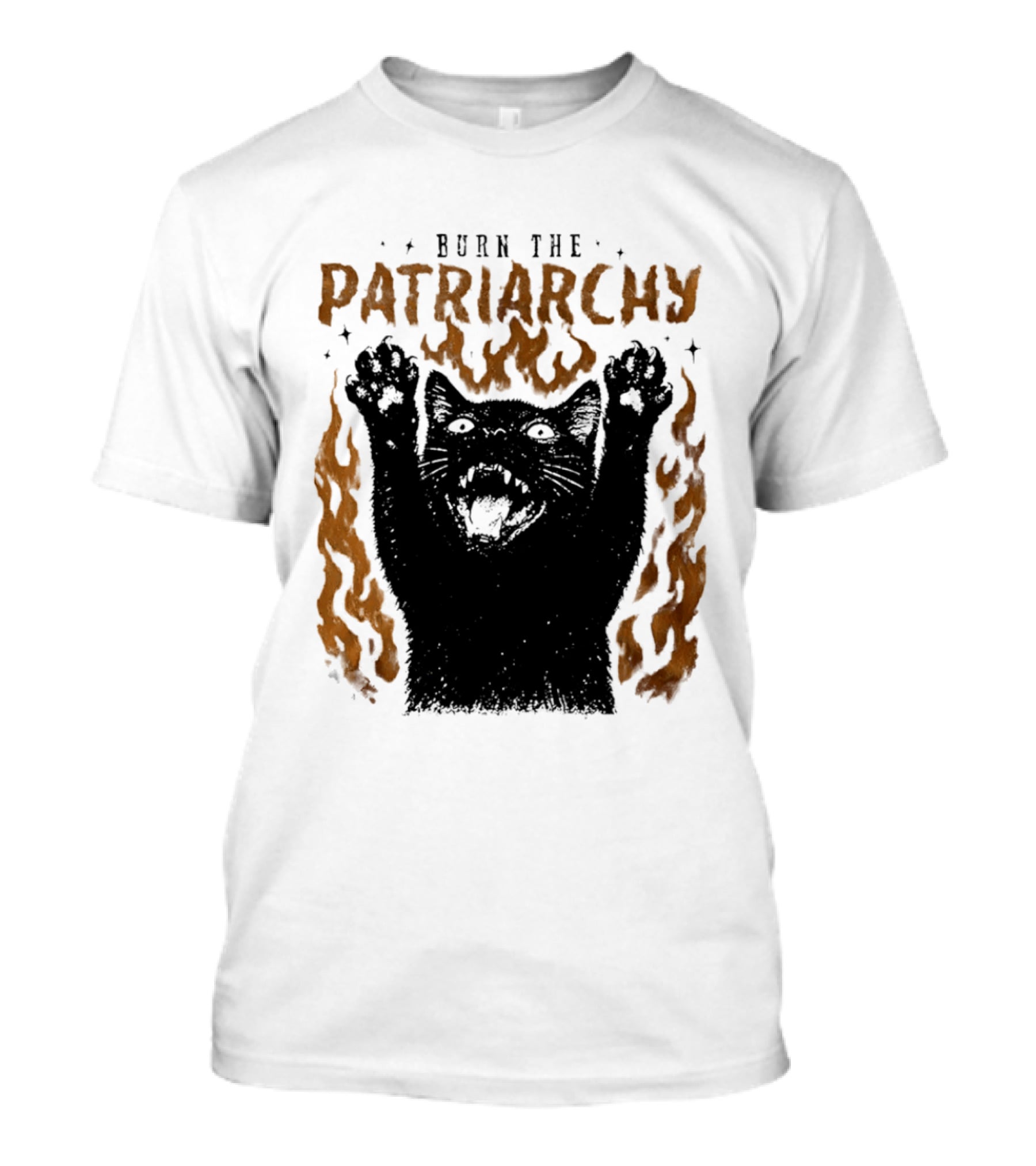 Burn The Patriarchy Feminism Cat Empowerment T-Shirt