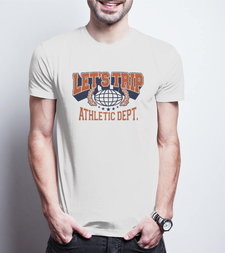 Let's Trip Athletic Dept Go Sports Globe Stars T-Shirt