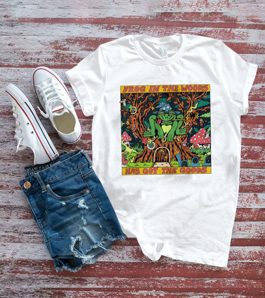 Frog In The Woods Has Got The Goods Killer Acid Psychedelic Forest Scene T-Shirt