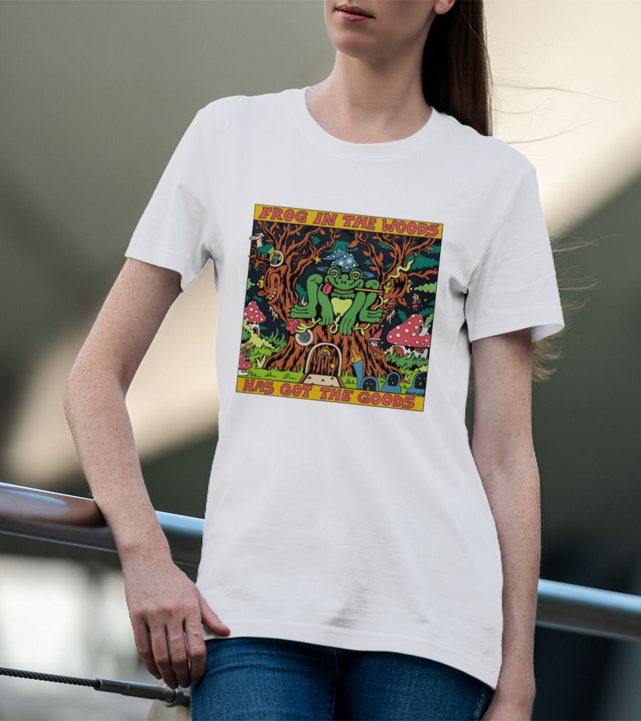 Frog In The Woods Has Got The Goods Killer Acid Psychedelic Forest Scene T-Shirt