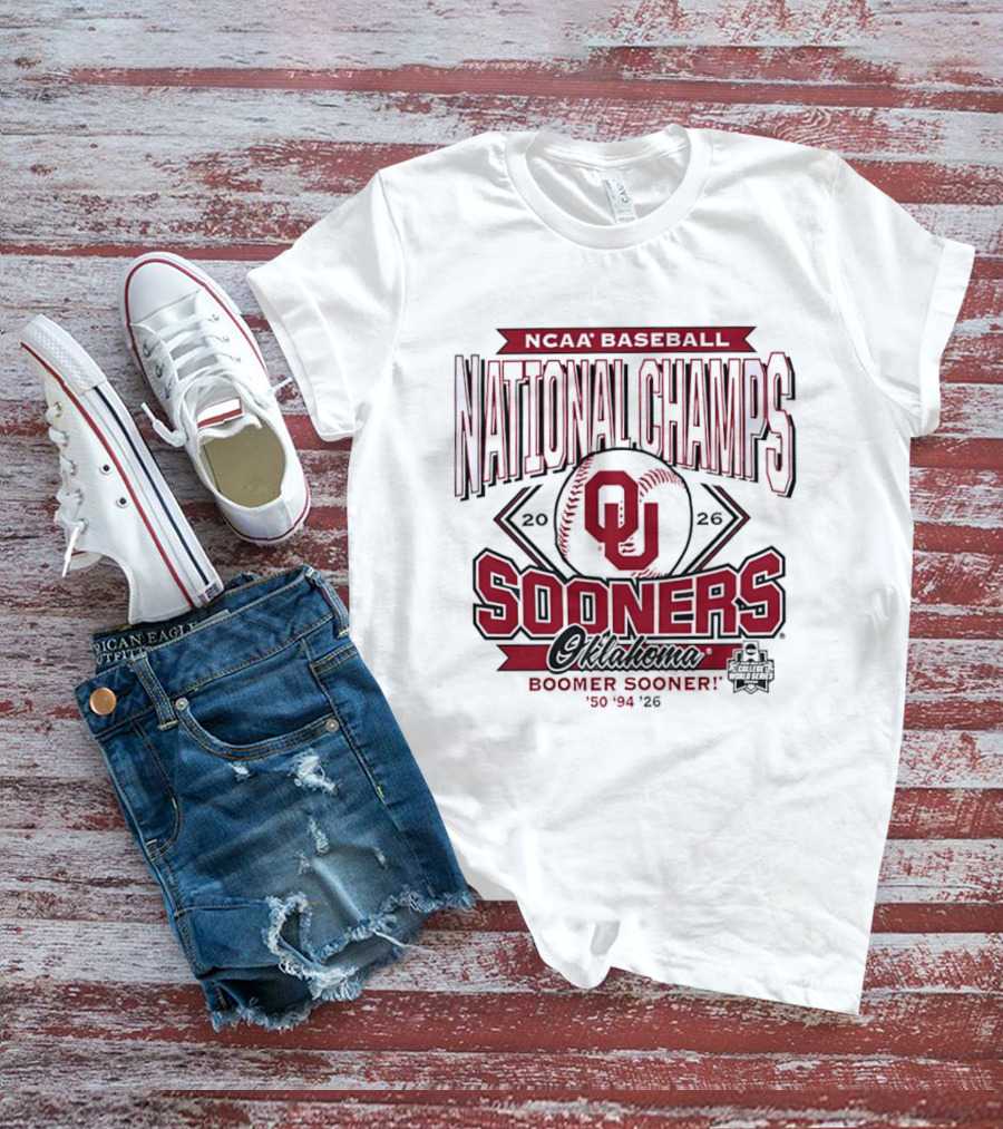 NCAA Baseball National Champs Oklahoma Sooners 2026 Boomer Sooner T-Shirt