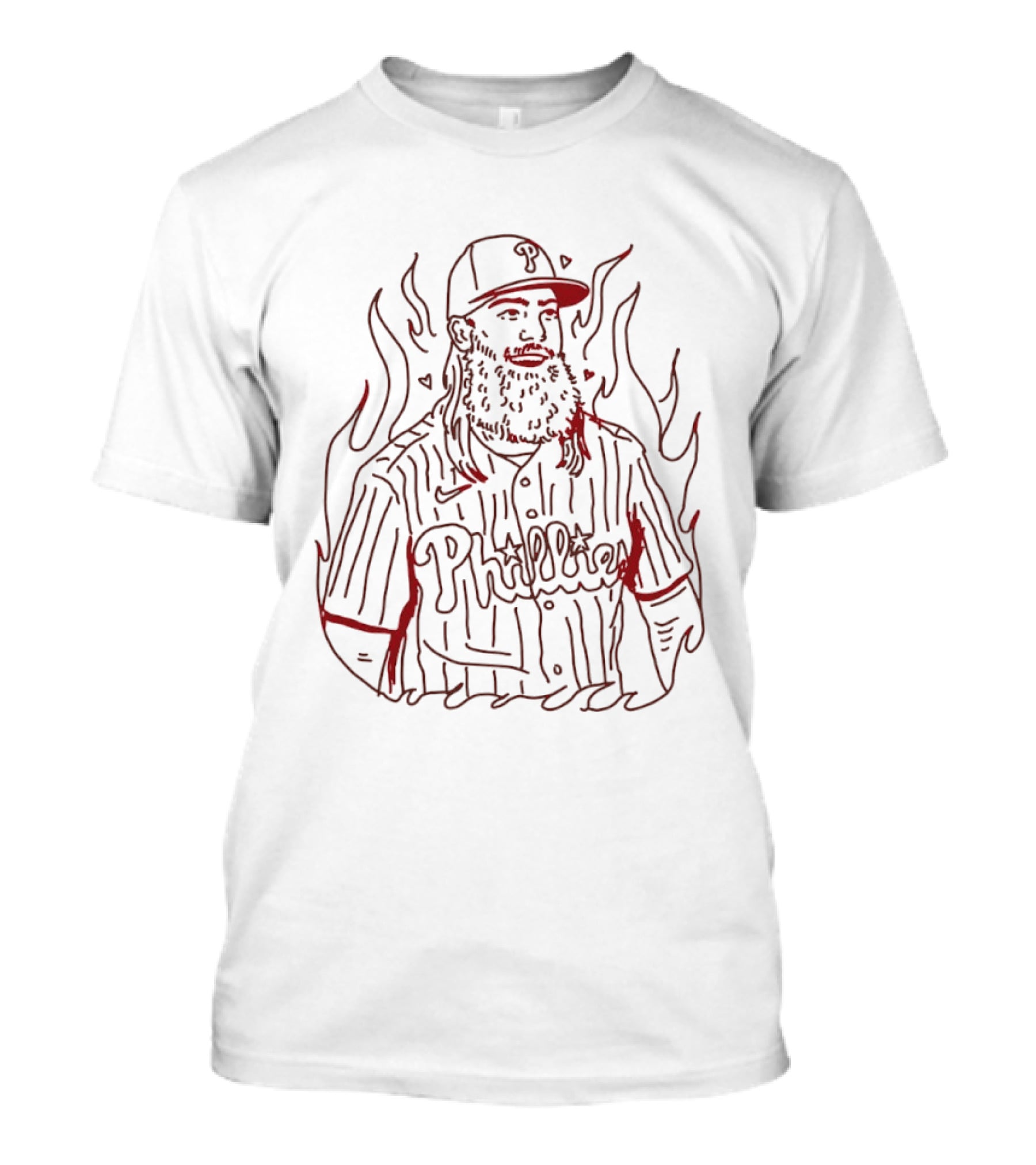 Philadelphia Phillies Brandon Marsh Fiery Sketch T-Shirt