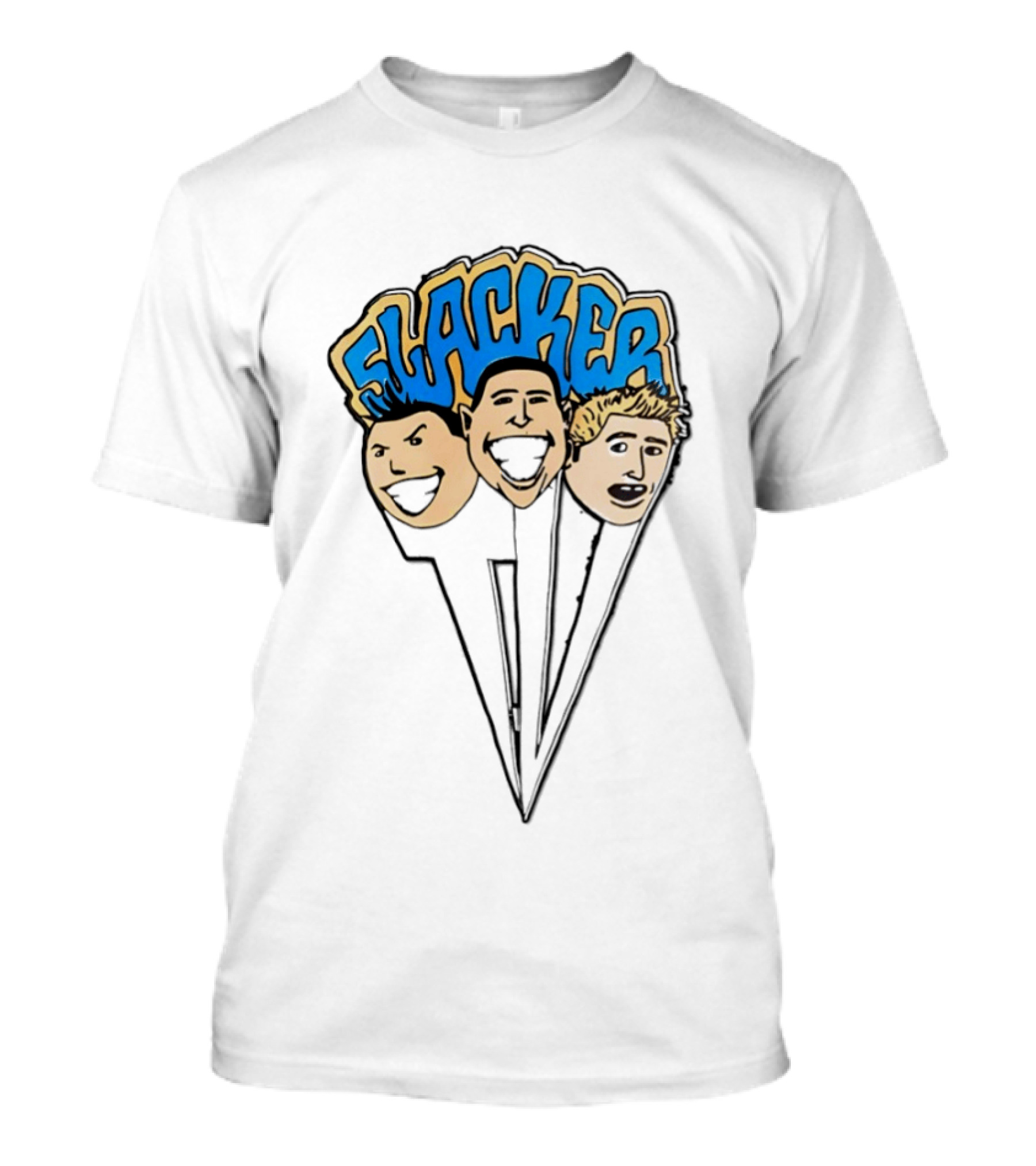 Slacker Cartoon Heads Punk Rock Trio T-Shirt
