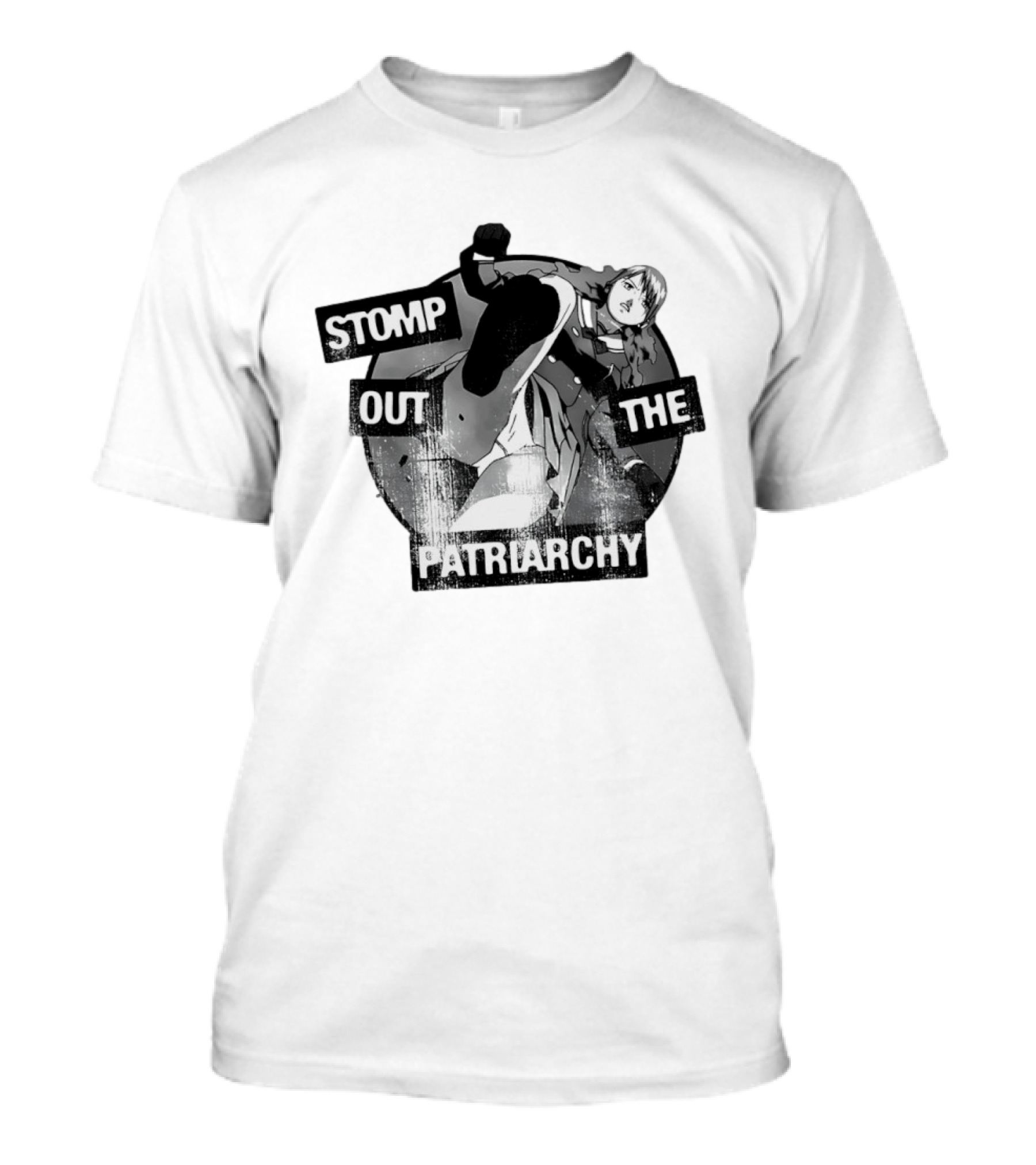 Stomp Out The Patriarchy Empowerment Manga Style Influence T-Shirt