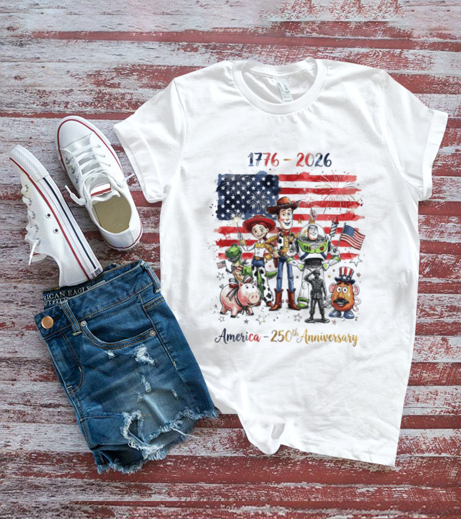 Woody Buzz Rex Hamm Jessie 1776 2026 America 250th Anniversary T-Shirt