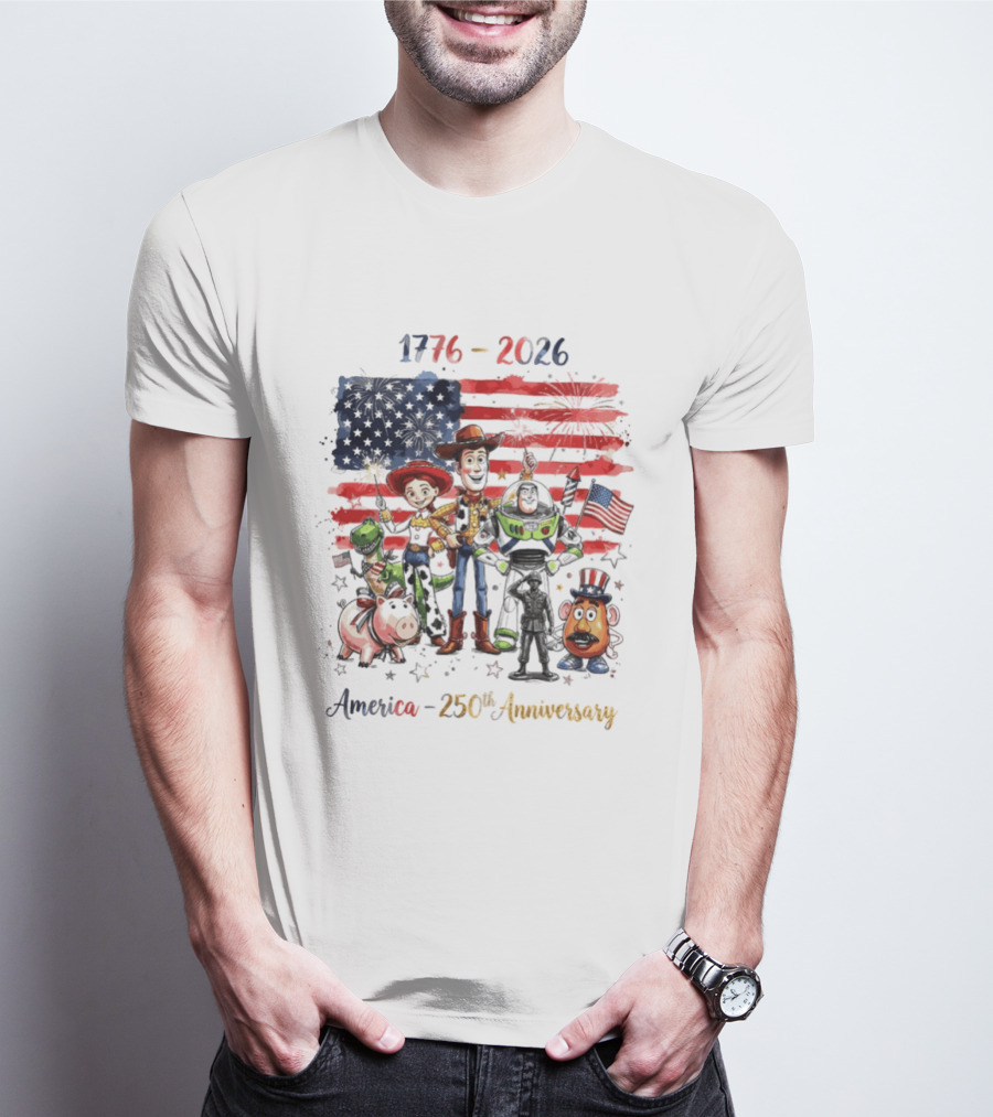 Woody Buzz Rex Hamm Jessie 1776 2026 America 250th Anniversary T-Shirt