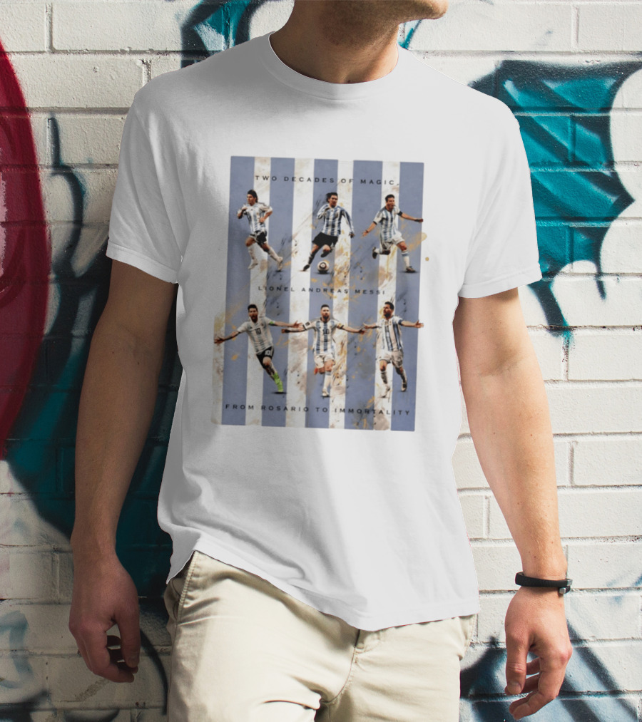 Two Decades Of Magic Lionel Andreas Messi Rosario Immortality T-Shirt