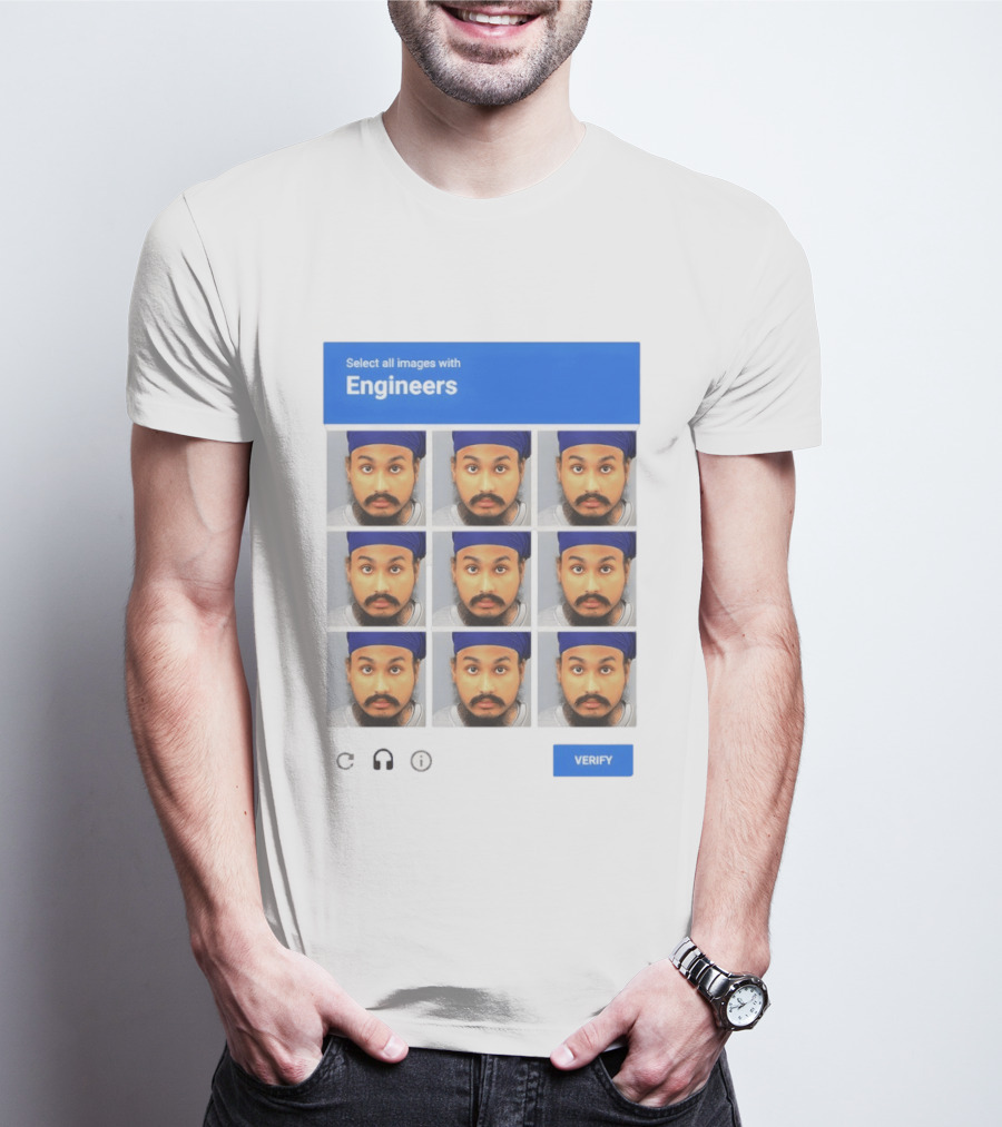 Vickrum Digwa Captcha Select All Images With Engineers Verify T-Shirt