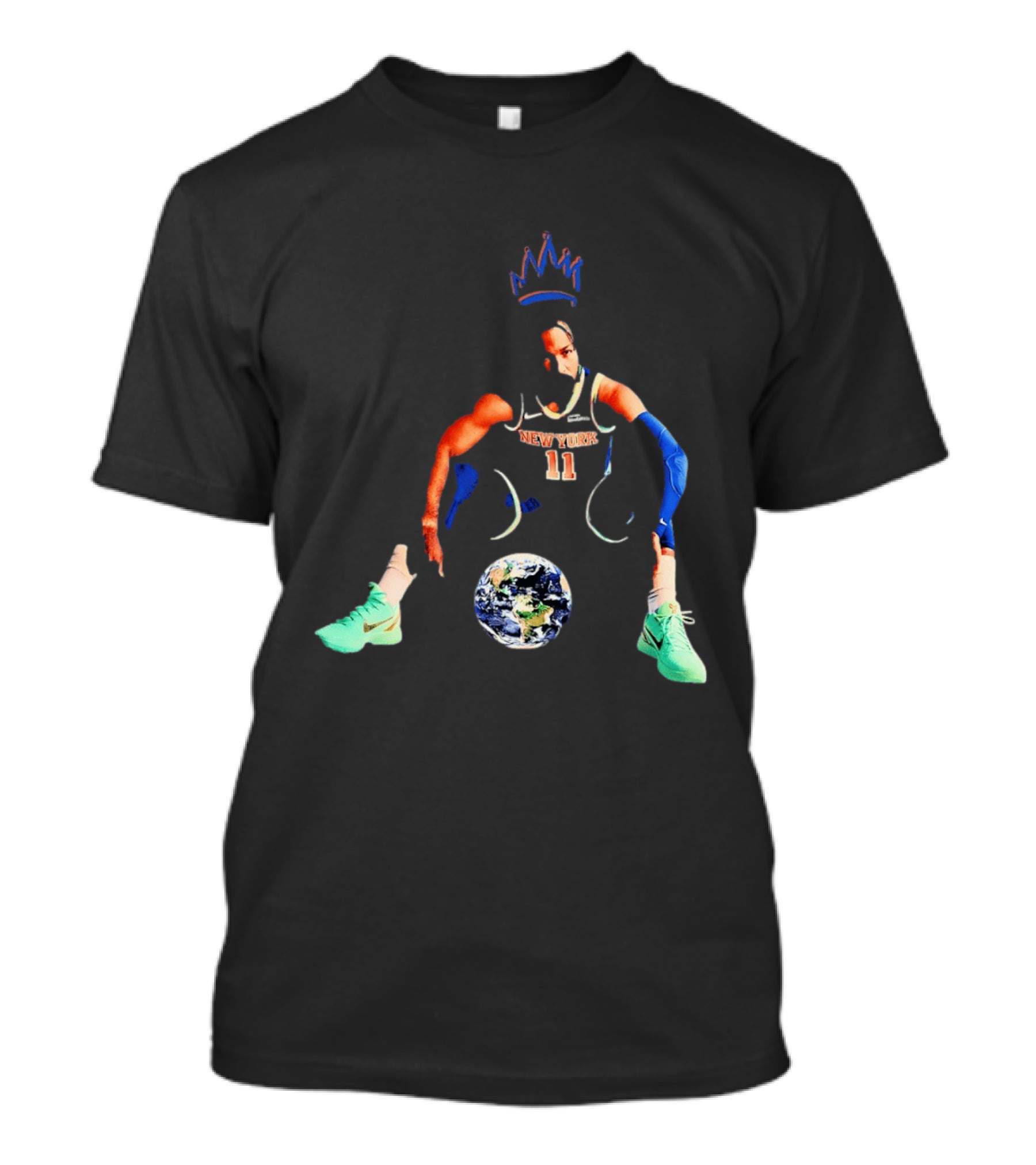 New York Knicks Jalen Brunson 11 Crown Basketball World T-Shirt