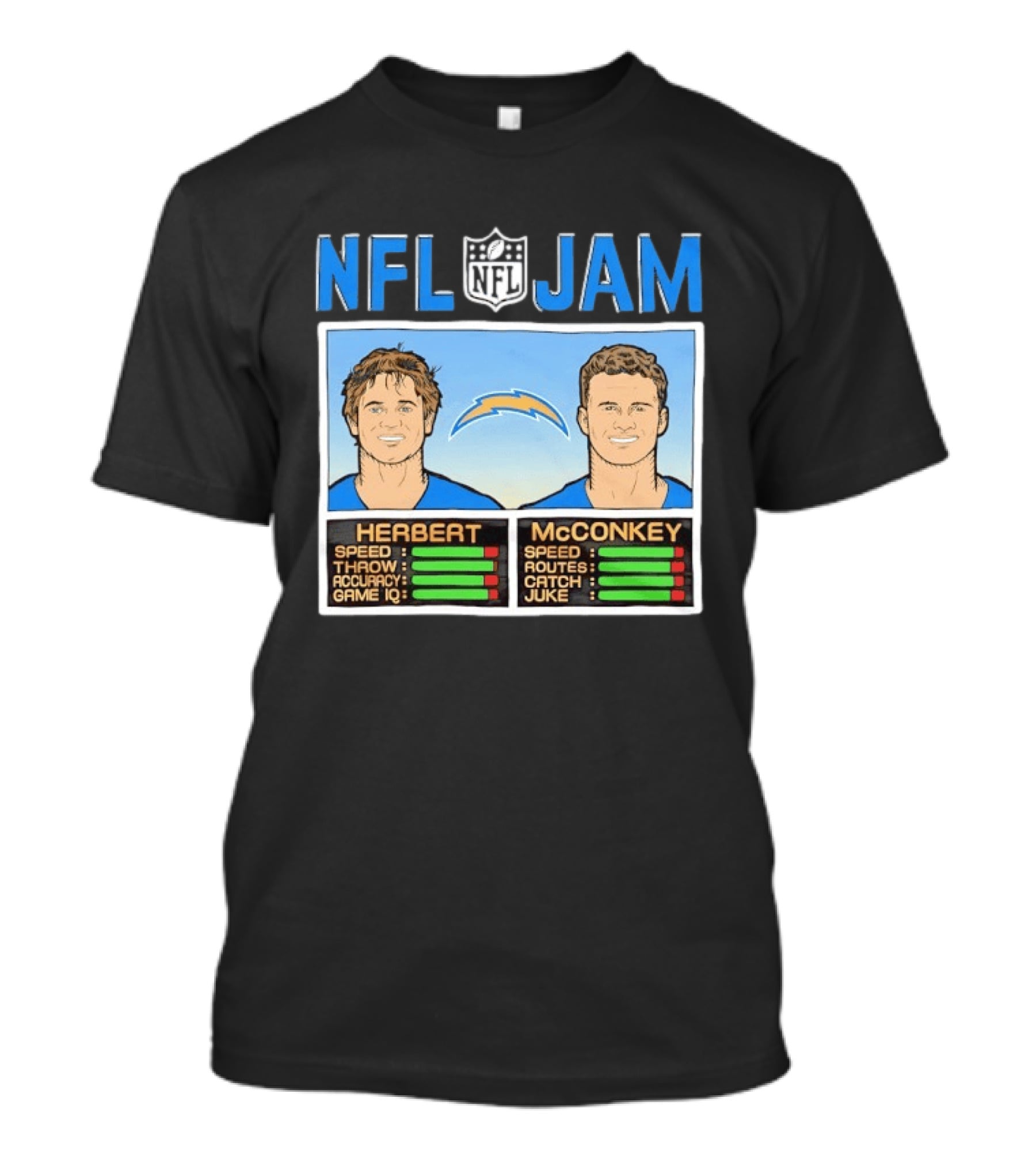 NFL Jam Herbert McConkey Los Angeles Chargers Football T-Shirt