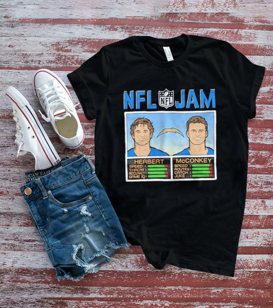 NFL Jam Herbert McConkey Los Angeles Chargers Football T-Shirt