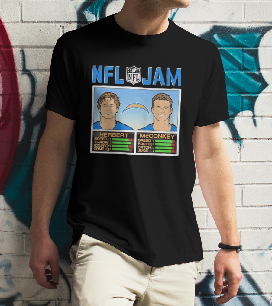 NFL Jam Herbert McConkey Los Angeles Chargers Football T-Shirt