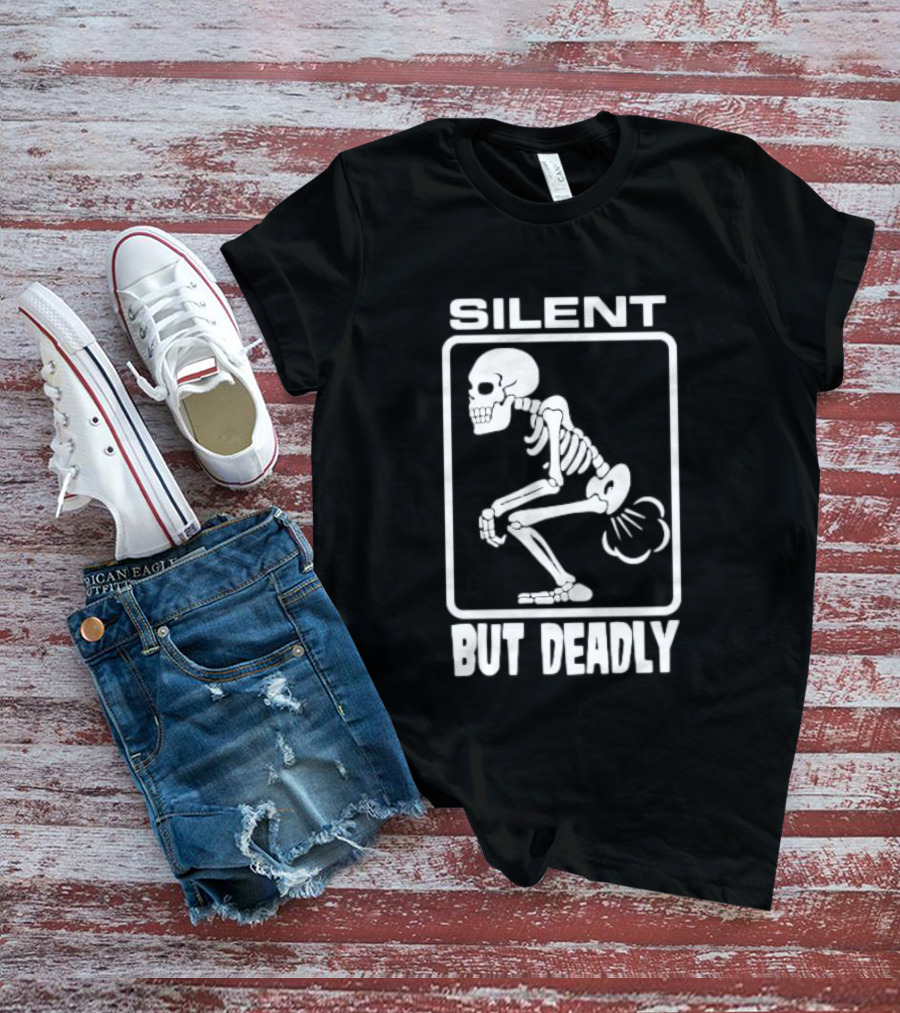 Silent But Deadly Skeleton Funny Halloween T-Shirt