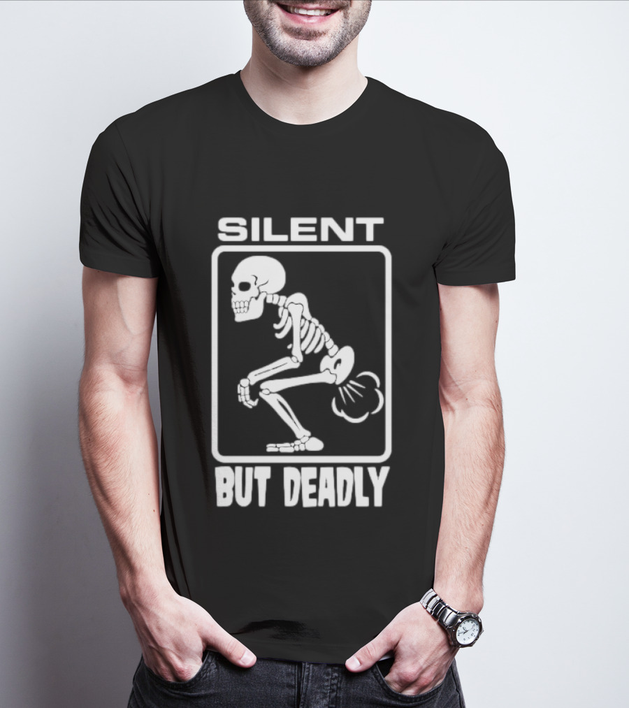 Silent But Deadly Skeleton Funny Halloween T-Shirt