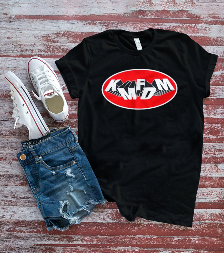 KMFDM Mass Shooting Bold Red Oval T-Shirt