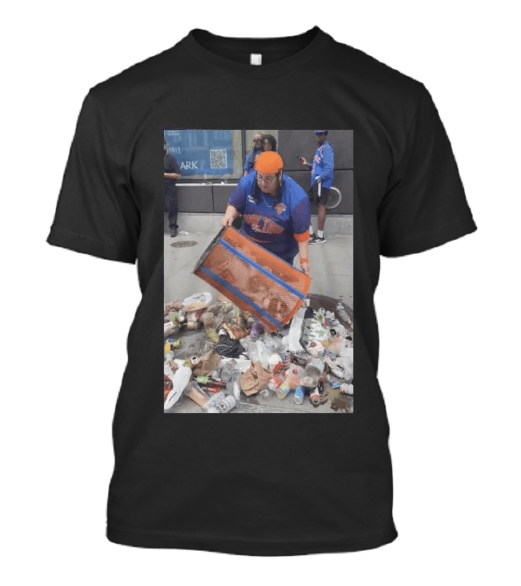 Knicks Dei Angie Trashcan Cleanup Team Fan Spirit Trash Pile T-Shirt