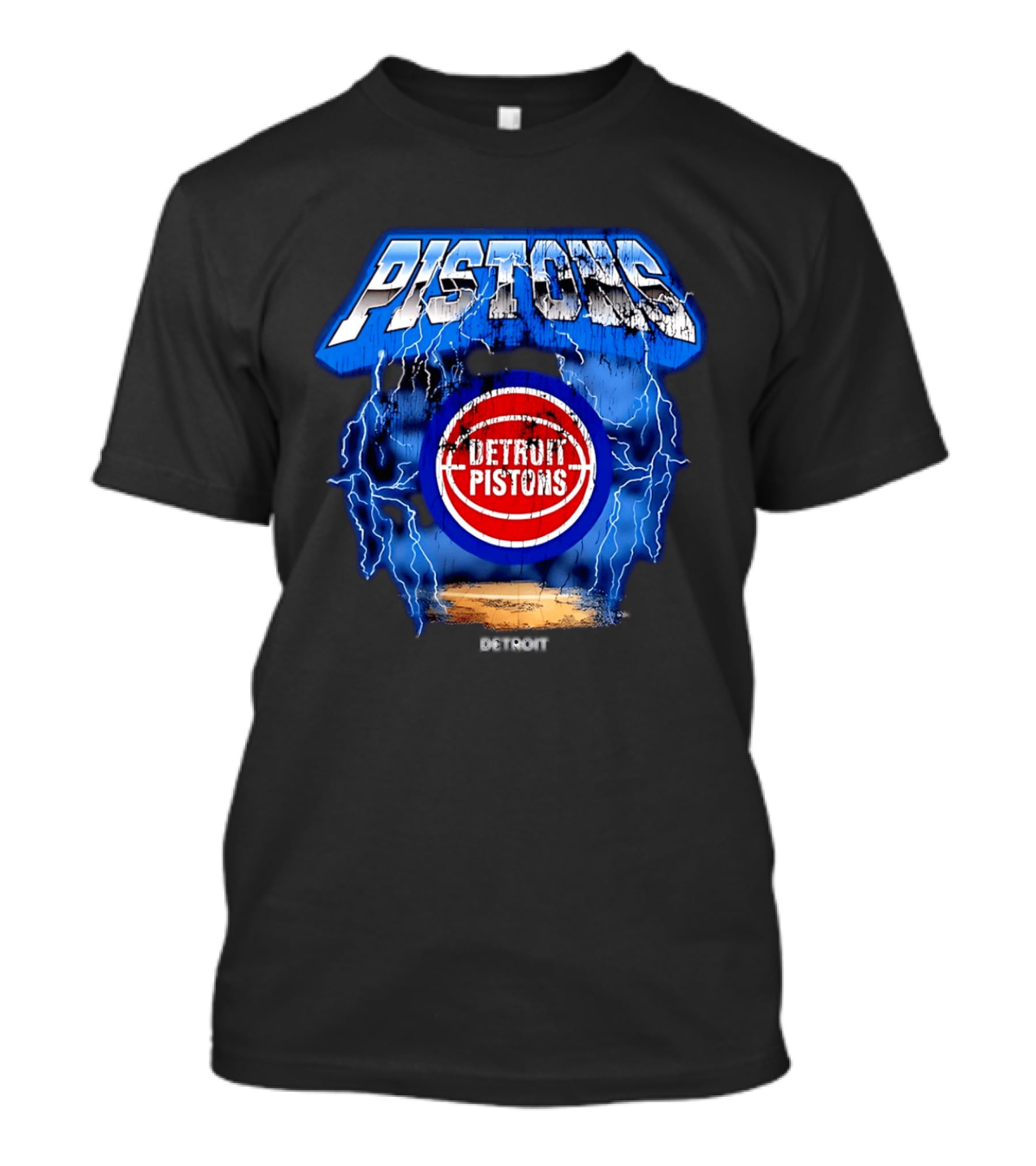 Detroit Pistons Lightning Effects Blue Electric Impact T-Shirt