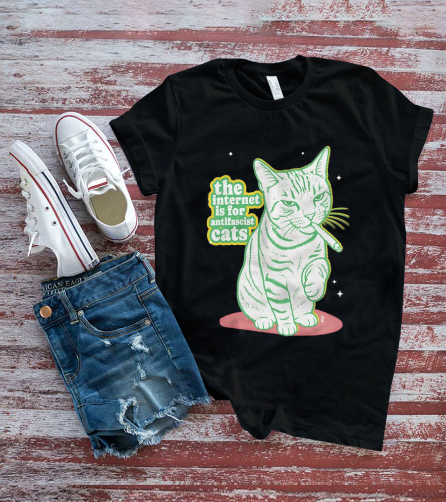 Antifascist Cats Internet Humor Smoky Cat Relaxation T-Shirt