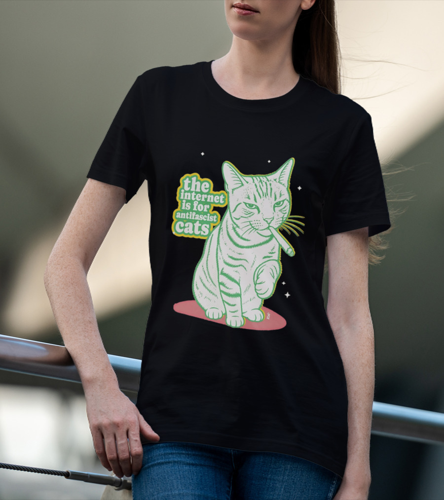 Antifascist Cats Internet Humor Smoky Cat Relaxation T-Shirt