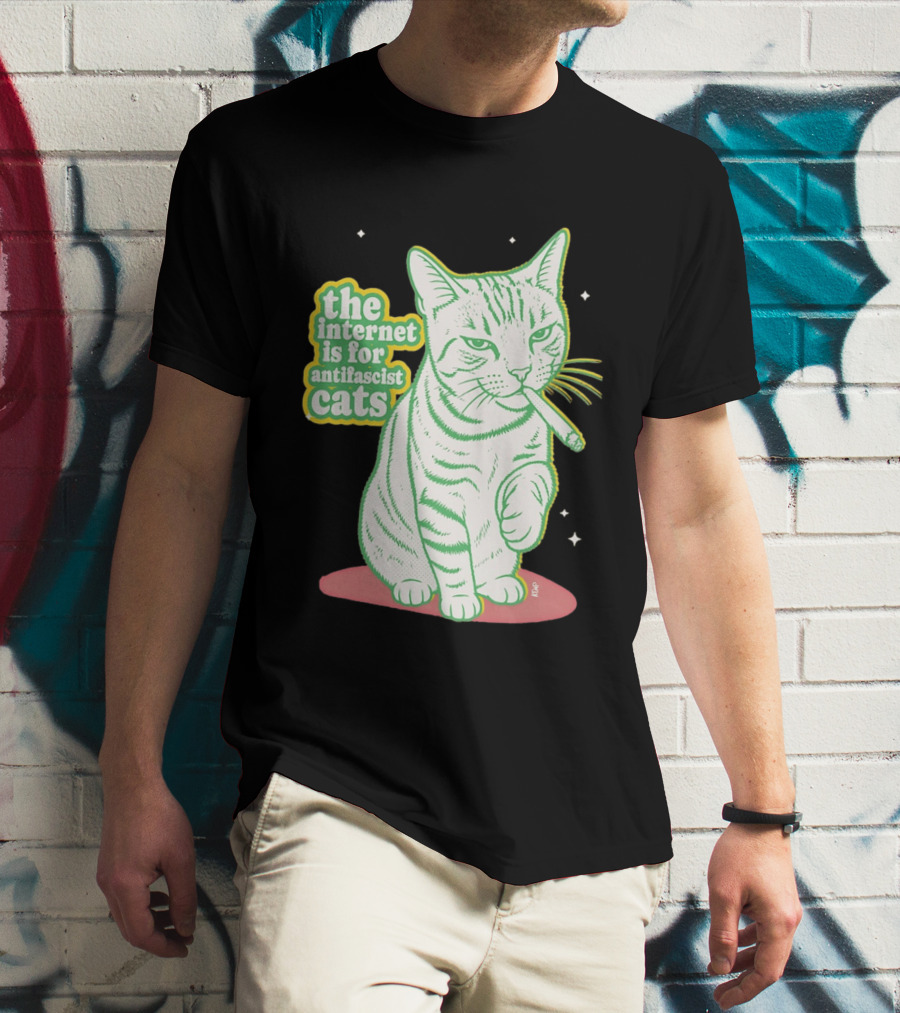 Antifascist Cats Internet Humor Smoky Cat Relaxation T-Shirt