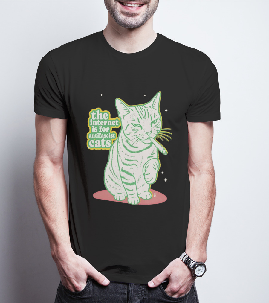 Antifascist Cats Internet Humor Smoky Cat Relaxation T-Shirt