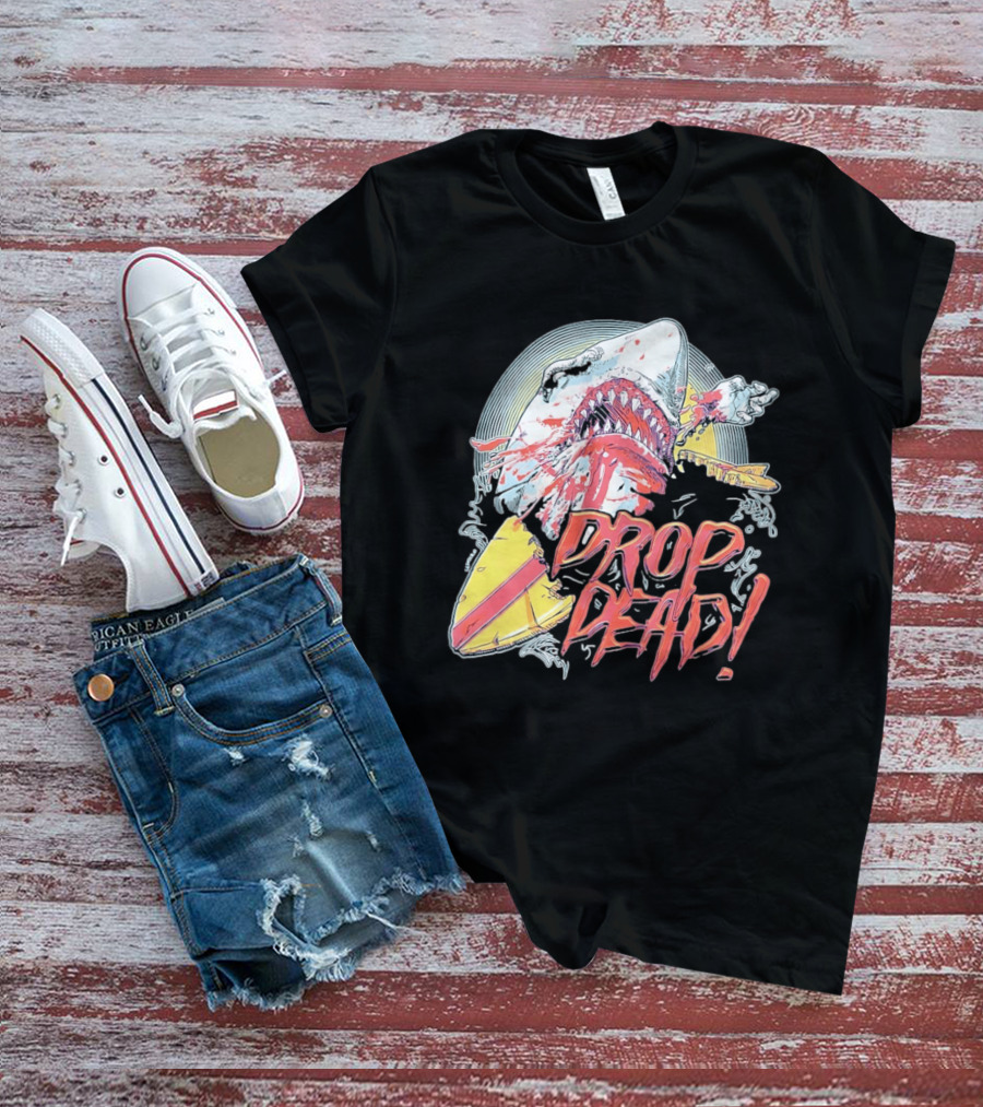 Drop Dead Shark Attack Surfboard T-Shirt