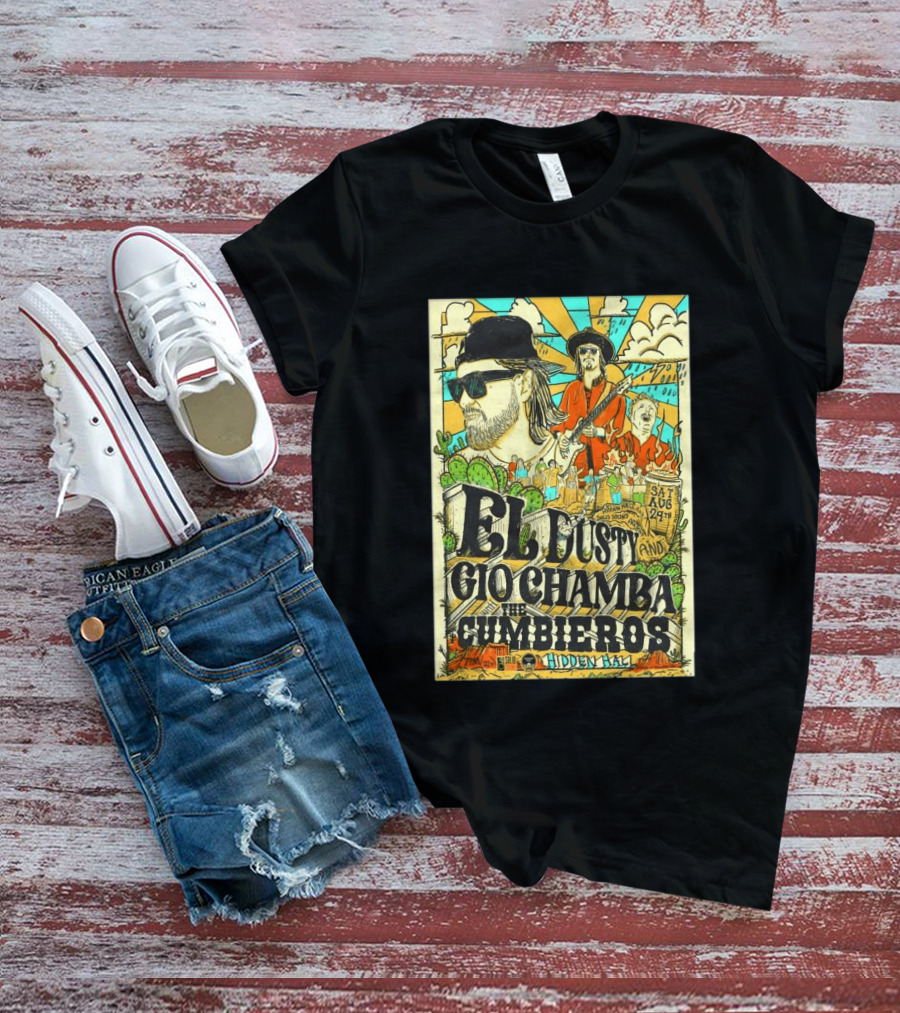 EL Dusty And Gio Chamba The Cumbiaeros Hidden Hall Seattle August 29th T-Shirt