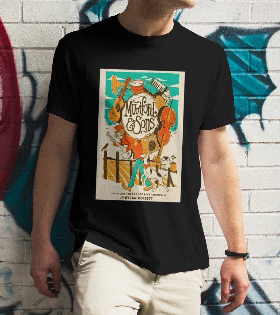 Mumford & Sons Dylan Gossett Jiffy Lube Live June 19 2026 Bristow Virginia T-Shirt