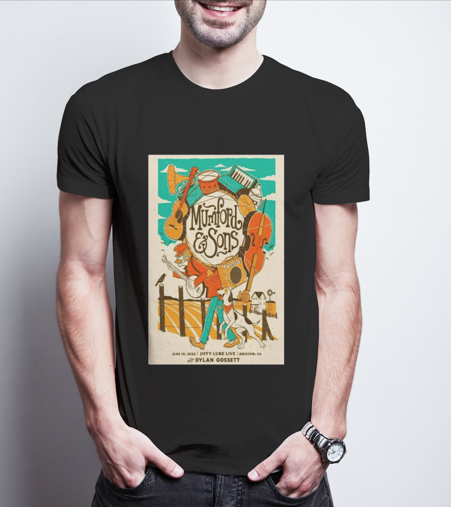 Mumford & Sons Dylan Gossett Jiffy Lube Live June 19 2026 Bristow Virginia T-Shirt
