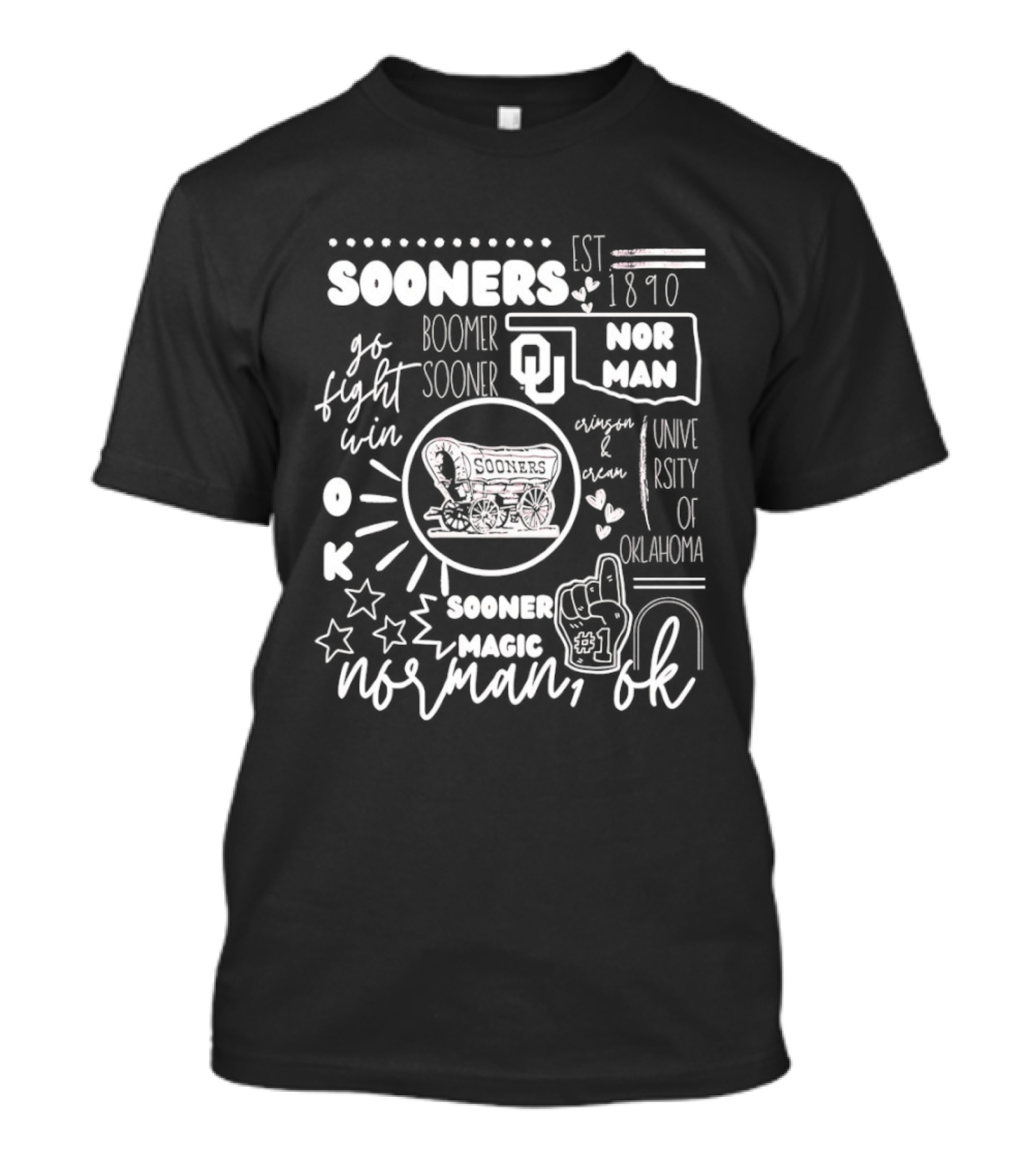 Oklahoma Sooners Boomer Wagon Norman OK EST 1890 University Of Oklahoma T-Shirt
