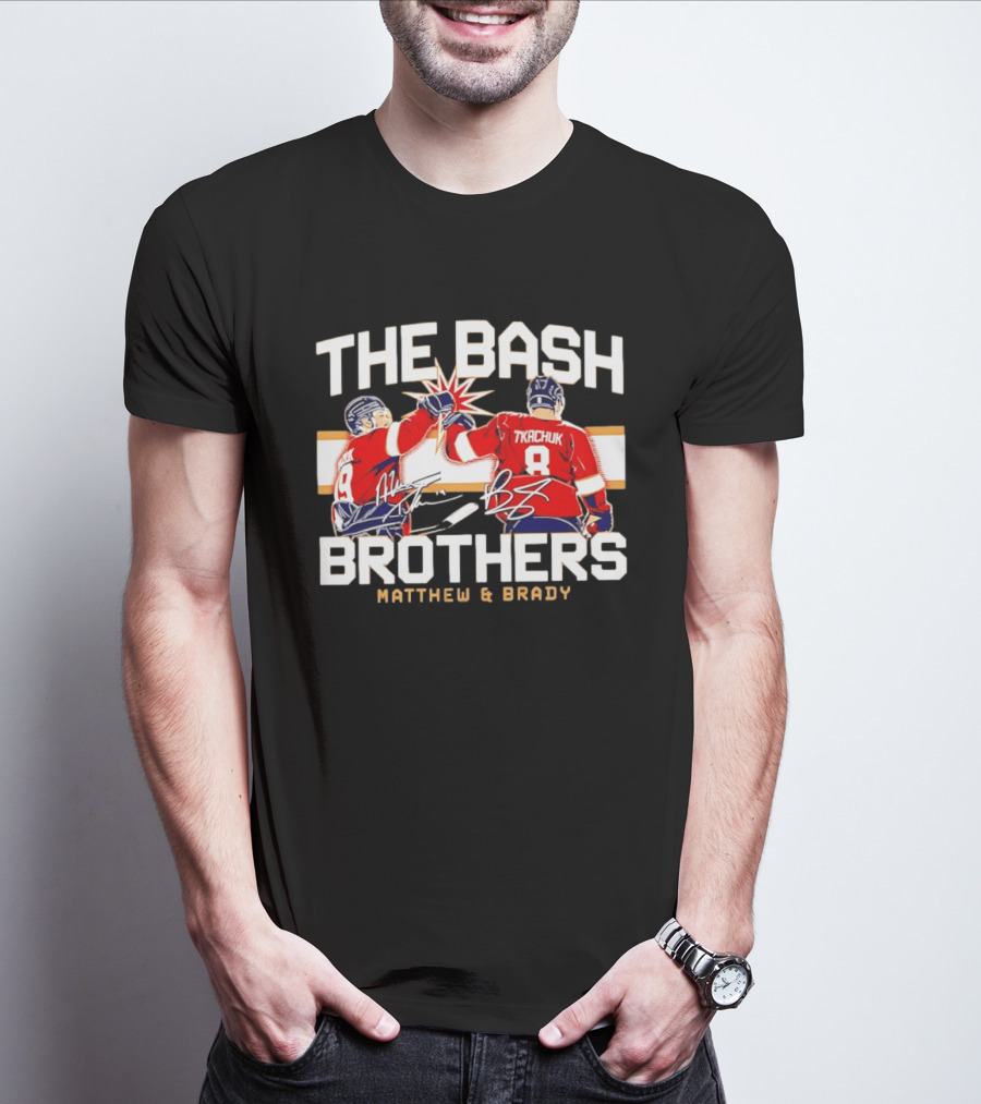 The Bash Brothers Matthew Brady Tkachuk Signatures Panthers T-Shirt
