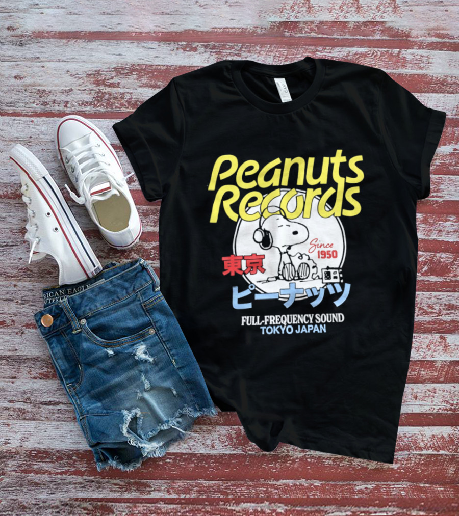 Peanuts Records Since 1950 Full Frequency Sound Tokyo Japan T-Shirt
