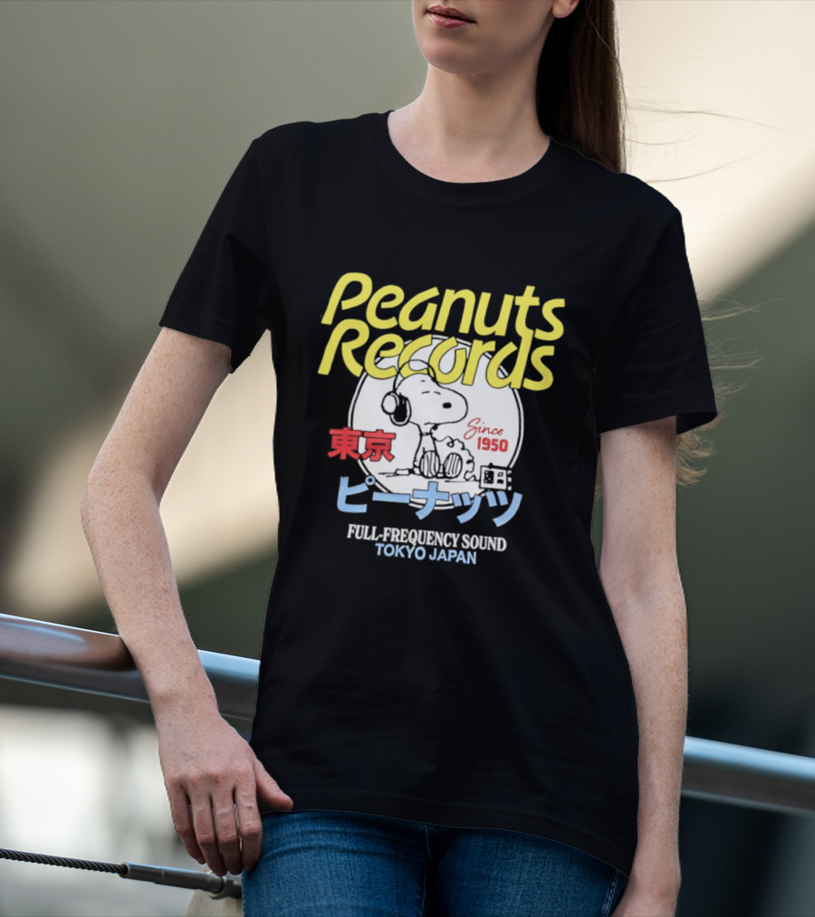 Peanuts Records Since 1950 Full Frequency Sound Tokyo Japan T-Shirt