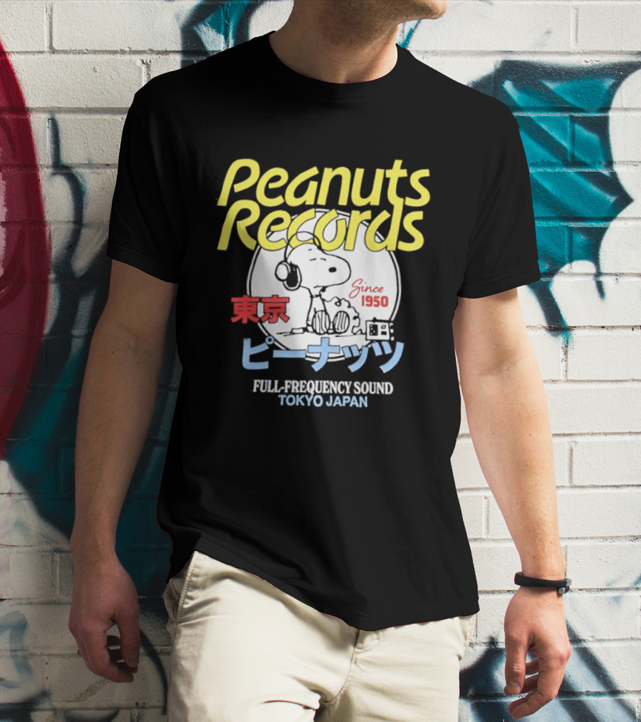 Peanuts Records Since 1950 Full Frequency Sound Tokyo Japan T-Shirt
