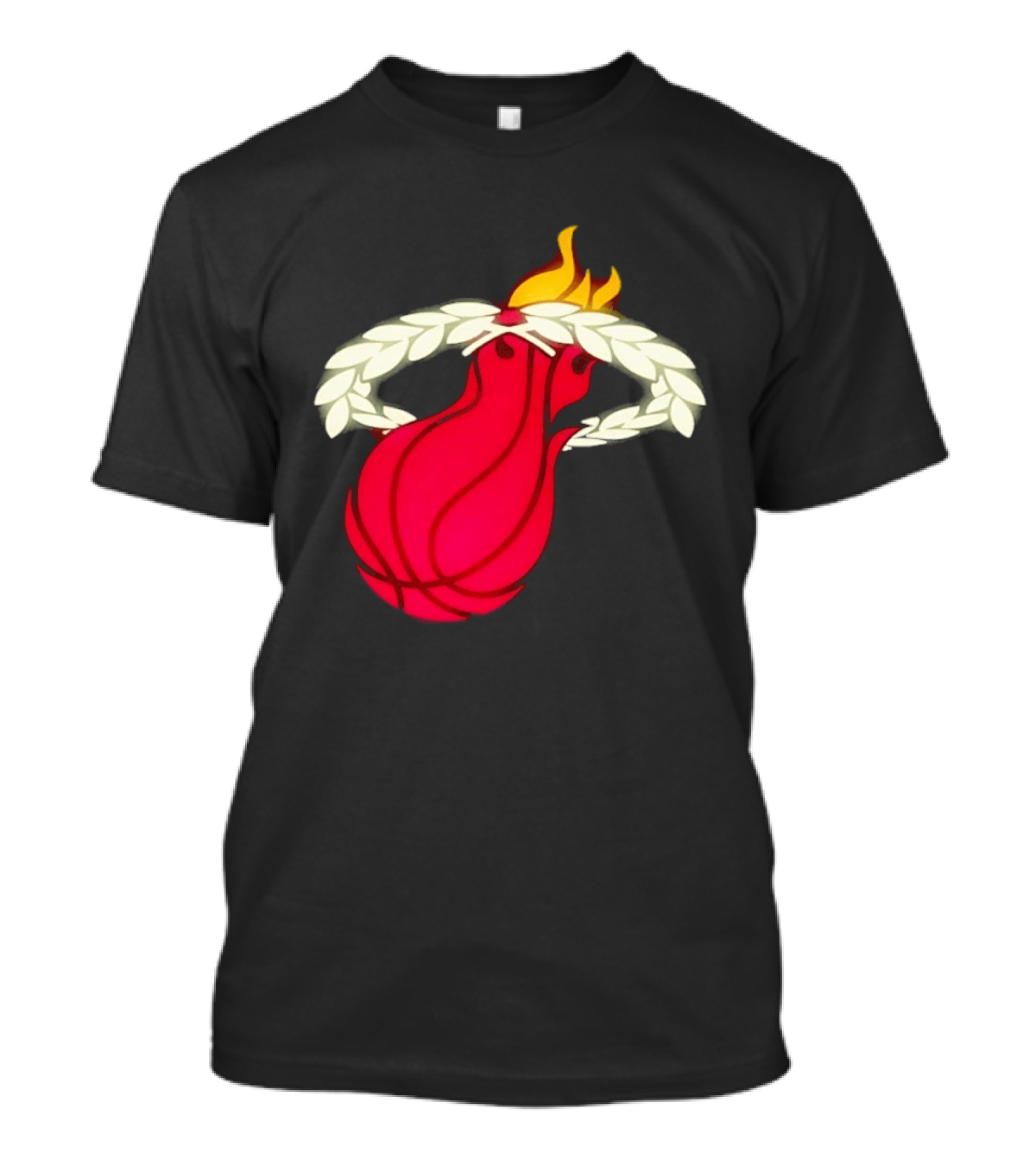 Miami Heat Flaming Basketball Wreath NBA T-Shirt