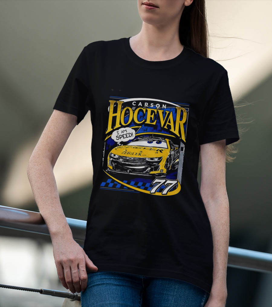 Carson Hocevar Speed Yellow Car 77 Racing T-Shirt