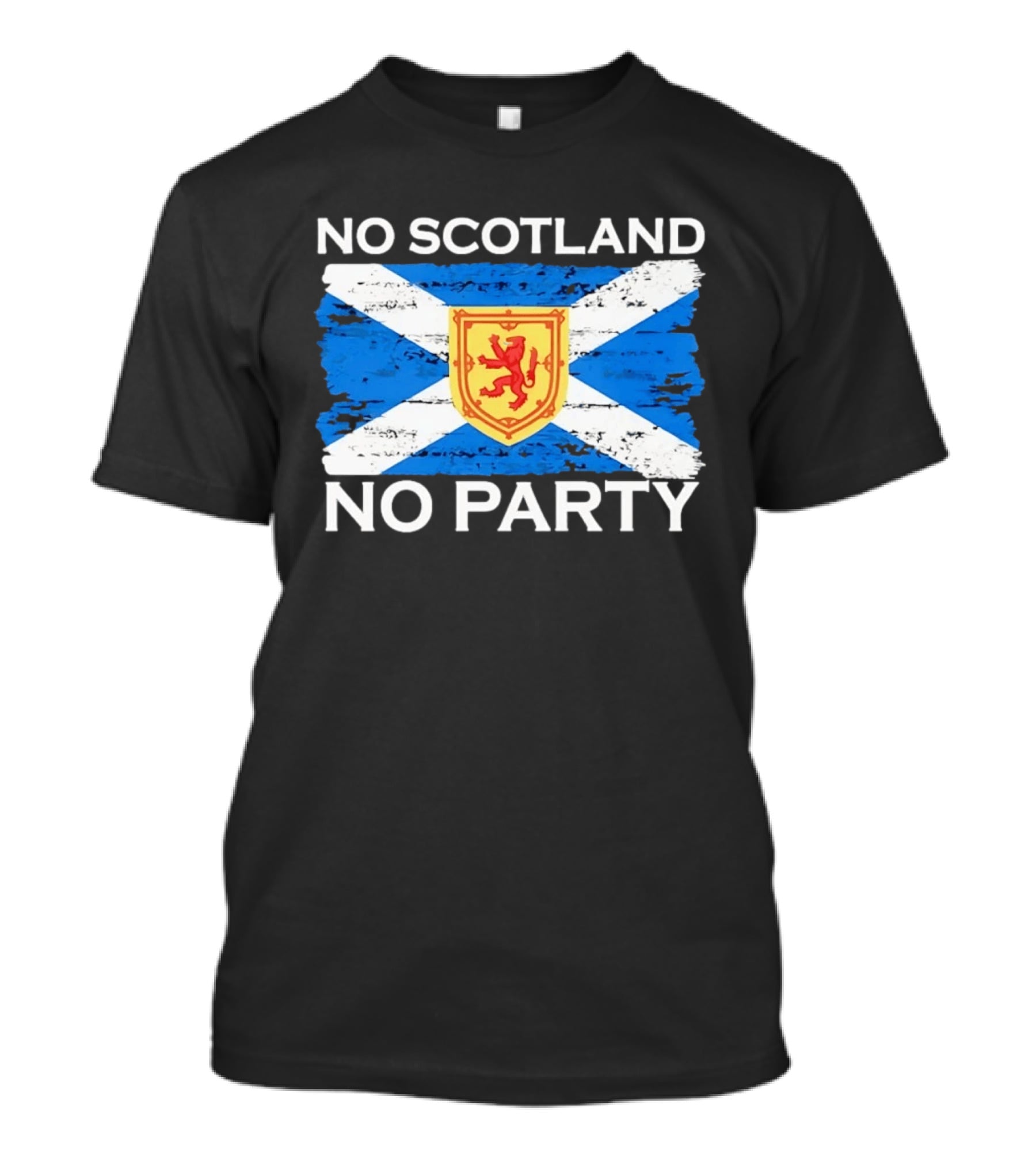 No Scotland No Party Flag With Scottish Lion Rampant T-Shirt
