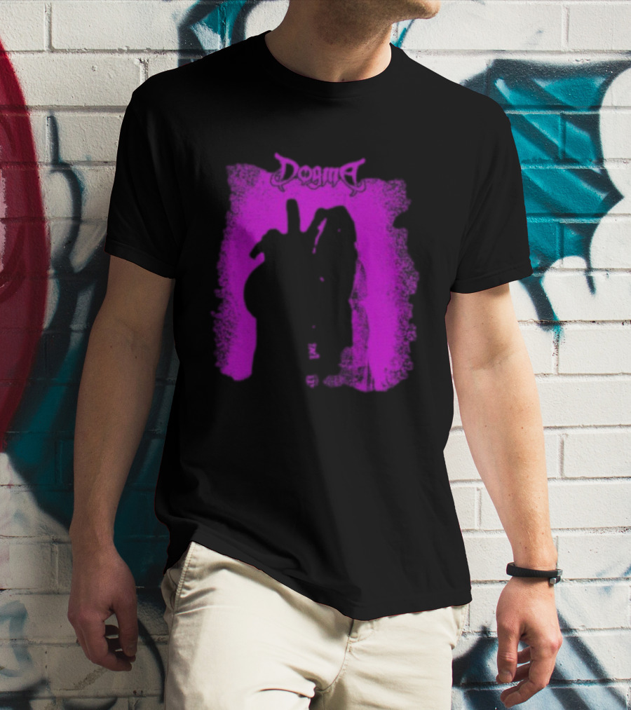 Dogma My Matricidal Purple Gothic Text With Pink Grunge Frame T-Shirt