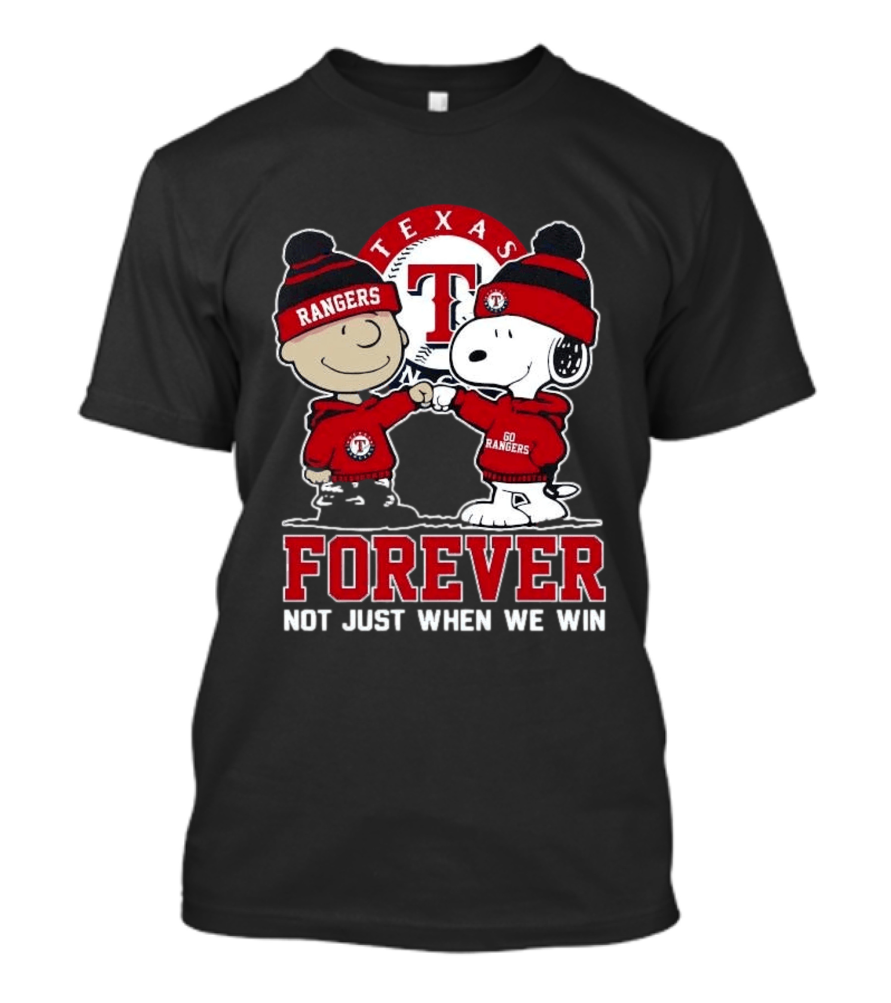 Texas Rangers Snoopy Peanuts Characters Forever Not Just When We Win T-Shirt