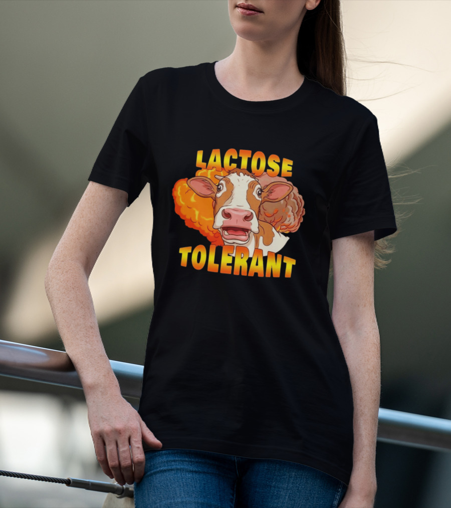 Lactose Tolerant Cow Explosion Dairy Humor T-Shirt