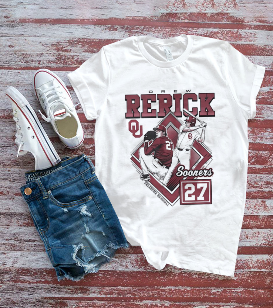 Oklahoma Sooners Drew Rerick Baseball 27 OU T-Shirt