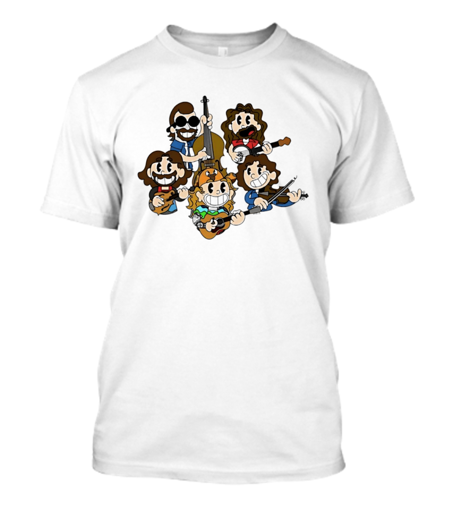 Peanuts Billy Strings Cartoon Band Characters Playing Instruments T-Shirt