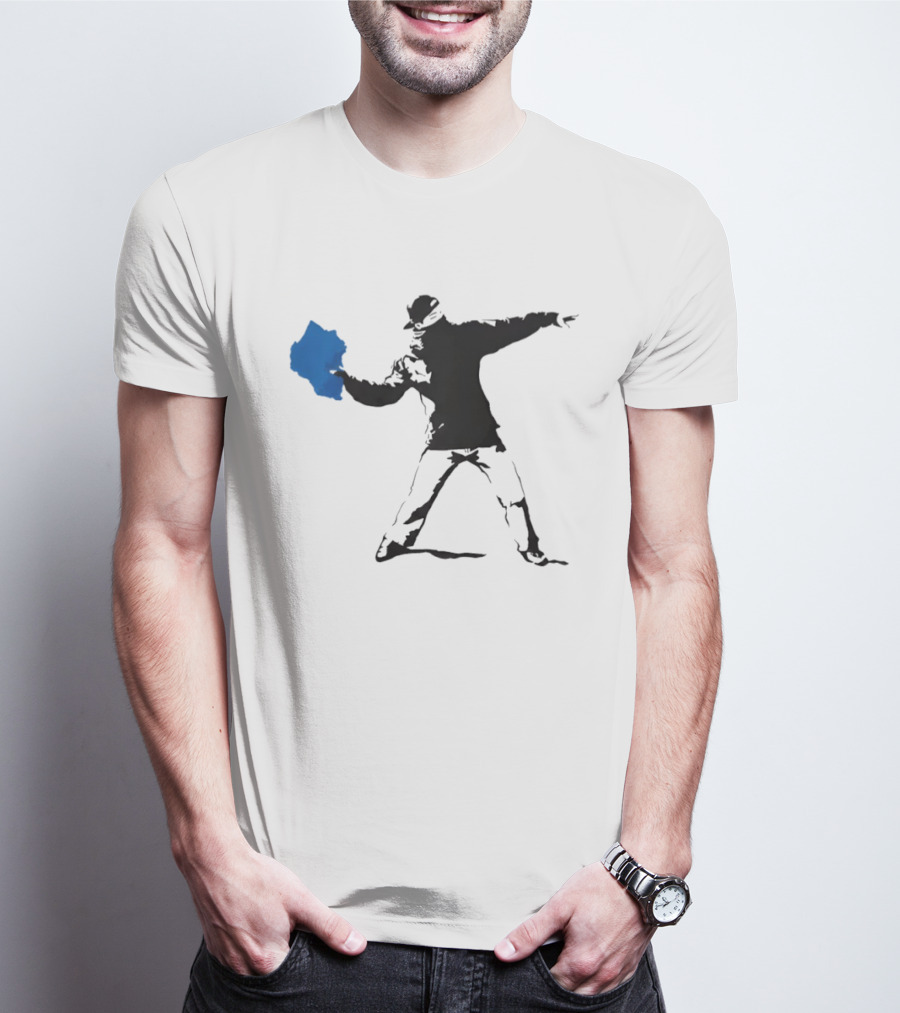 Blue Strip Paint Thrower Algae Political Team Concept T-Shirt
