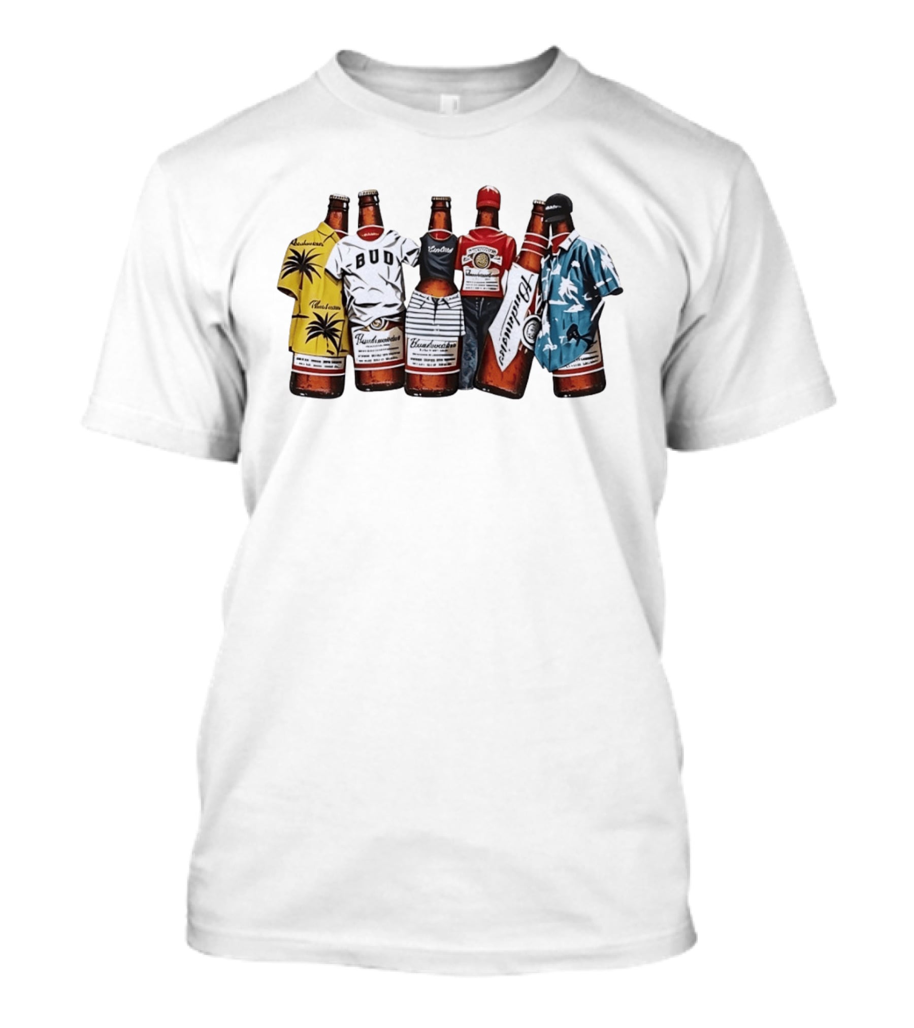 Budweiser Beer Bottle Tropical Clothing Collection T-Shirt