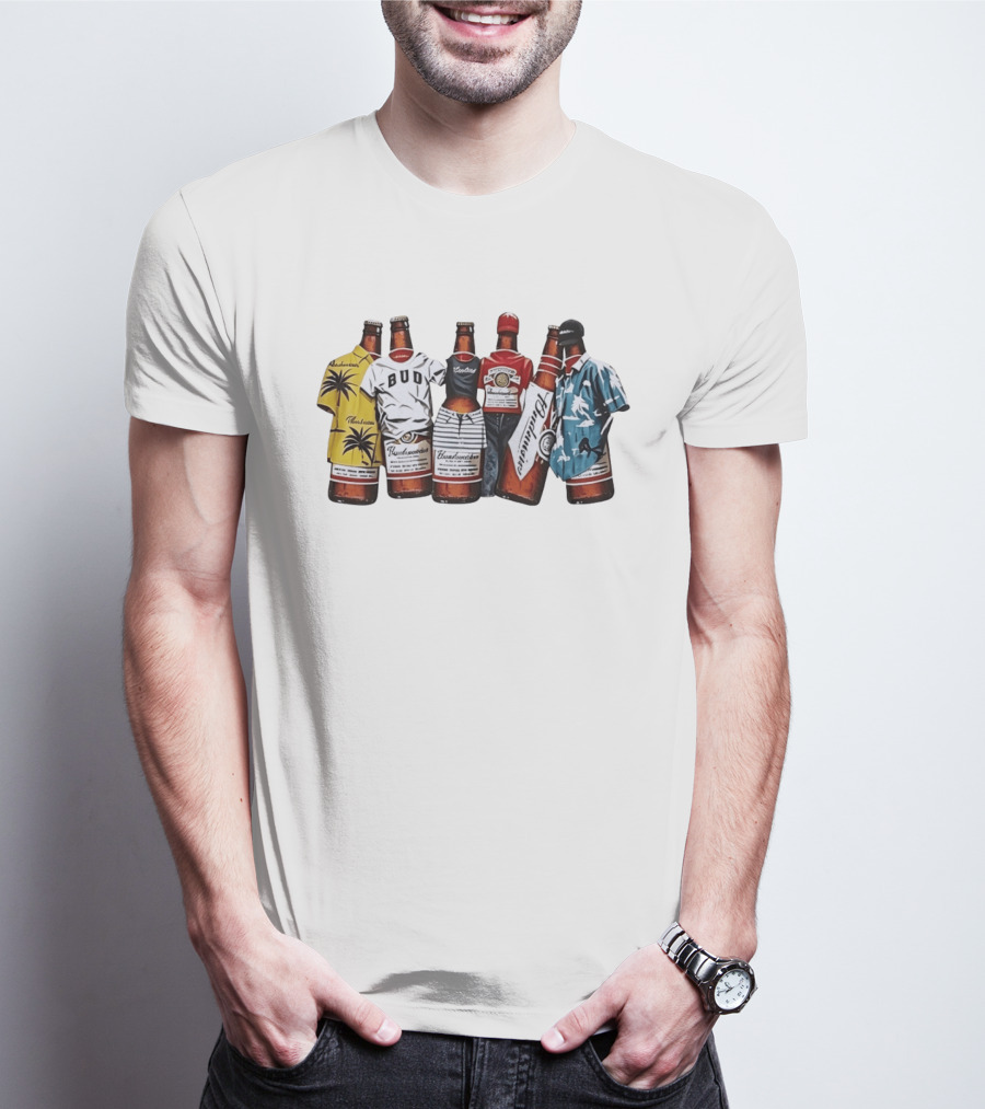 Budweiser Beer Bottle Tropical Clothing Collection T-Shirt