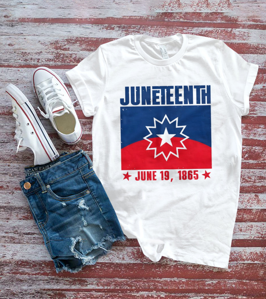 Juneteenth Red White Blue Freedom Flag June 19 1865 Emancipation Day T-Shirt