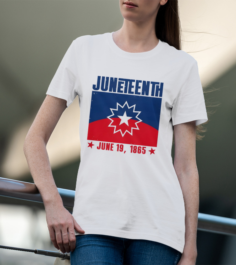 Juneteenth Red White Blue Freedom Flag June 19 1865 Emancipation Day T-Shirt