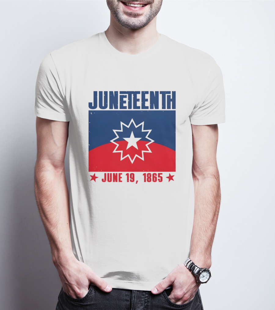 Juneteenth Red White Blue Freedom Flag June 19 1865 Emancipation Day T-Shirt