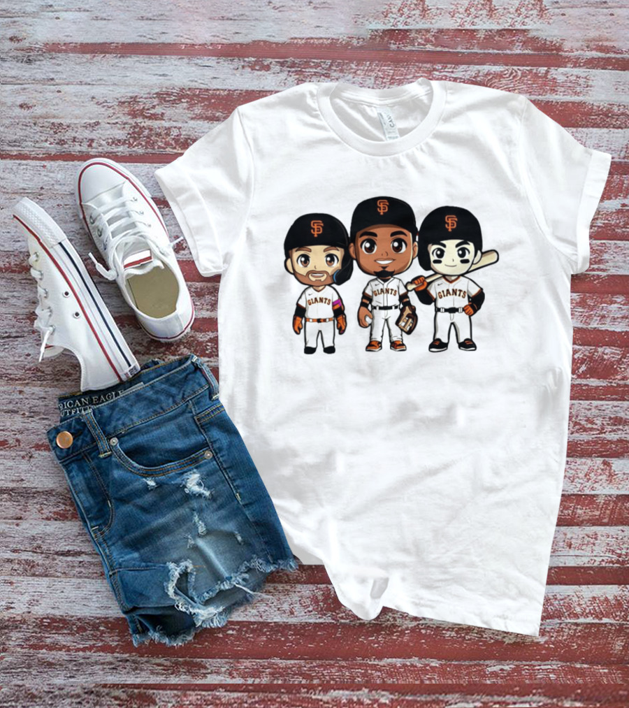 San Francisco Giants Chibi Players MLB Baseball Giants Team Sports Characters T-Shirt