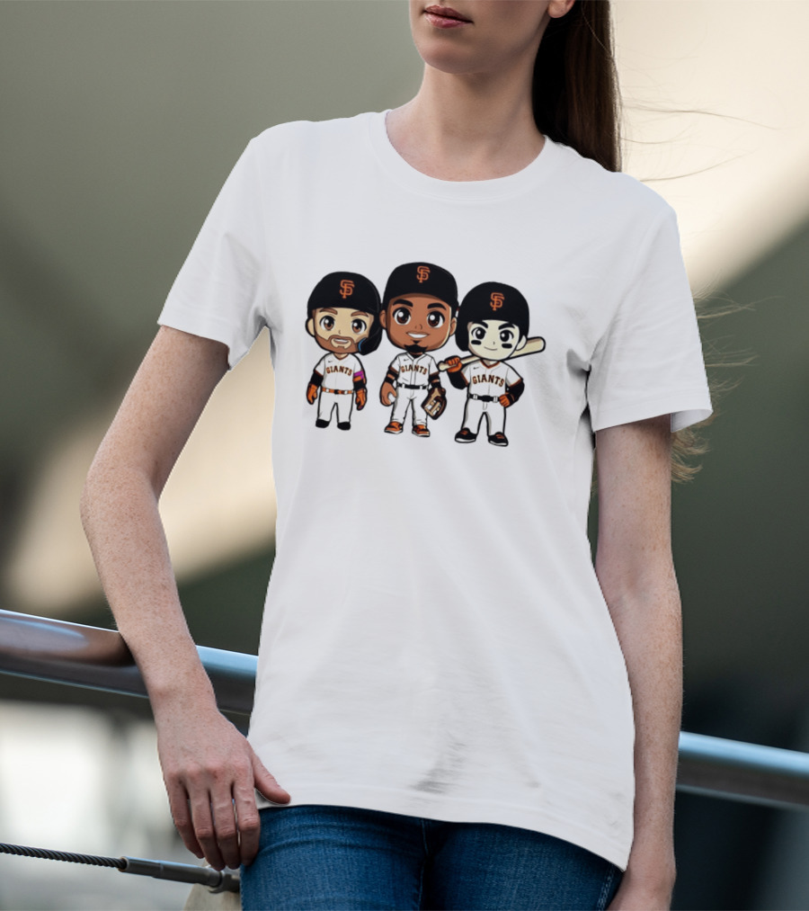 San Francisco Giants Chibi Players MLB Baseball Giants Team Sports Characters T-Shirt